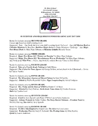 Suggested and Required Summer Reading List 2017-2018