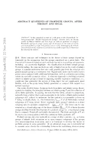 Abstract Quotients of Profinite Groups, After Nikolov and Segal