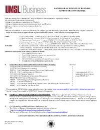 Bachelor of Science in Business Administration Degree