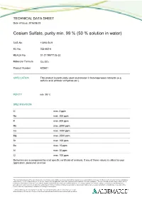 Cesium Sulfate, Purity Min. 99 % (50 % Solution in Water)