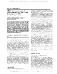 HBO1 Histone Acetylase Is a Coactivator of the Replication Licensing Factor Cdt1