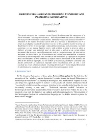Resisting Copyright and Promoting Alternatives
