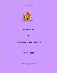 Schedules of Personal Emoluments 2019 – 2020