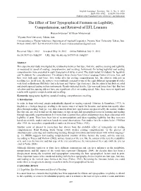 The Effect of Text Typographical Features on Legibility, Comprehension, and Retrieval of EFL Learners