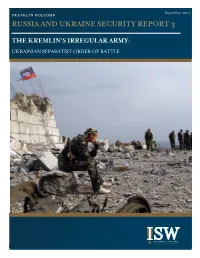 The Kremlin's Irregular Army: Ukrainian Separatist Order of Battle