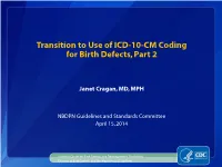 ICD-10-CM Coding for Birth Defects, Part 2