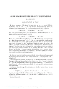 Some Remarks on Semigroup Presentations