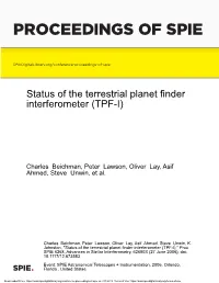 Status of the Terrestrial Planet Finder Interferometer (TPF-I)