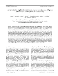 An Investigation of Phyllode Variation in Acacia Verniciflua and A. Leprosa