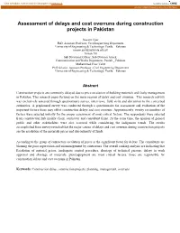 Causes of Delay and Cost Overruns During