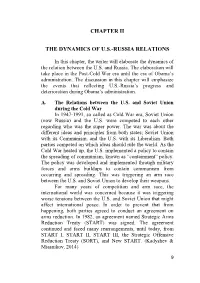 Chapter Ii the Dynamics of U.S.-Russia Relations