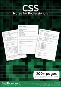 CSS Notes for Professionals