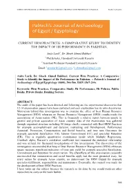Current Hrm Practices: a Comparative Study to Identify the Impact of Hr Performance in Pakistan