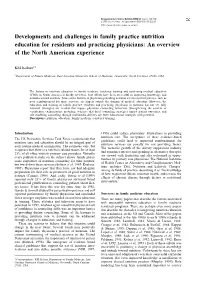 Developments and Challenges in Family Practice Nutrition Education for Residents and Practicing Physicians: an Overview of the North American Experience