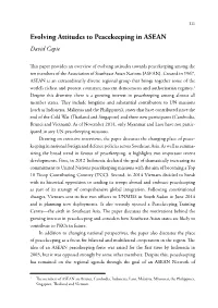 Evolving Attitudes to Peacekeeping in ASEAN David Capie