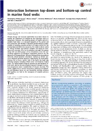 Interaction Between Top-Down and Bottom-Up Control in Marine Food Webs