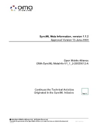 OMA-Syncml-Metainfo-V1 1 2-20030612-A.Pdf