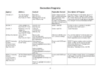 Recreation Programs