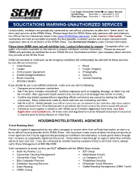 Solicitations Warning-Unauthorized Services