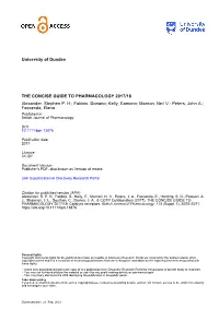 THE CONCISE GUIDE to PHARMACOLOGY 2017/18 Alexander, Stephen P