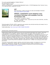 ANTEVS: a Quantitative Varve Sequence Cross- Correlation Technique with Examples from the Northeastern USA John A