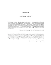 Chapter 14 NUCLEAR FUSION