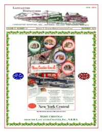 From the Lancaster Chapter, Inc., N.R.H.S