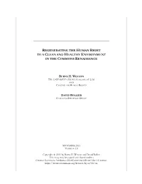 Regenerating the Human Right to a Clean and Healthy Environment in the Commons Renaissance