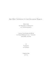 Spin-Wave Calculations for Low-Dimensional Magnets
