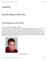 The Adventures of Ani Palmo | Lioliota's Blog of Discovery 9/27/15, 1:49 AM