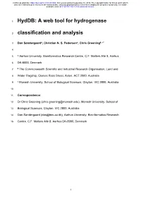 A Web Tool for Hydrogenase Classification and Analysis