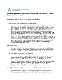 Cameroon: Researched and Compiled by the Refugee Documentation Centre of Ireland on 30 September 2010