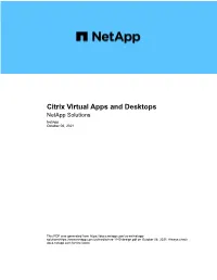 Citrix Virtual Apps and Desktops Netapp Solutions Netapp October 06, 2021