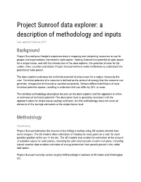 Project Sunroof Data Explorer: a Description of Methodology and Inputs