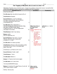 The Tragedy of Macbeth, Act 3.3 and 3.4, Lines 1-41