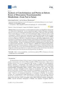 Analysis of Catecholamines and Pterins in Inborn Errors of Monoamine Neurotransmitter Metabolism—From Past to Future