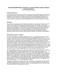 Controlling Wild Ungulates in Hawaii