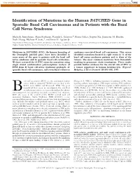 Identification of Mutations in the Human PATCHED Gene In