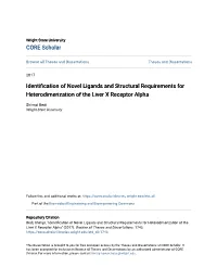 Identification of Novel Ligands and Structural Requirements for Heterodimerization of the Liver X Receptor Alpha