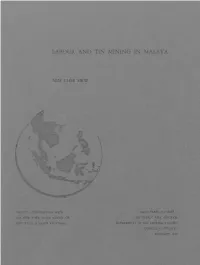 Labour and Tin Mining in Malaya