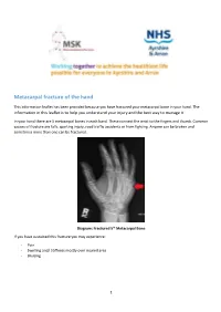 Metacarpal Fracture of the Hand