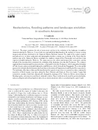 Neotectonics, Flooding Patterns and Landscape Evolution in Southern