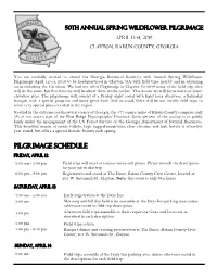 Pilgrimage Schedule