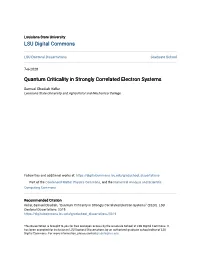 Quantum Criticality in Strongly Correlated Electron Systems