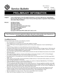 Service Bulletin PRELIMINARY INFORMATION
