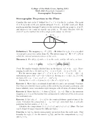 Stereographic Projection in the Plane Consider the Unit Circle S1 Deﬁned by X2 + Z2 = 1 in the (X, Z)-Plane
