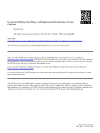Unexpected Inflation, Real Wages, and Employment Determination in Union Contracts