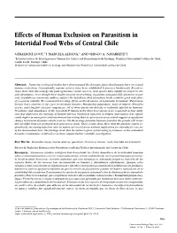 Effects of Human Exclusion on Parasitism in Intertidal Food Webs of Central Chile