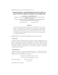 Homogeneous and Inhomogeneous Maxwell's