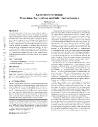 Procedural Generation and Information Games